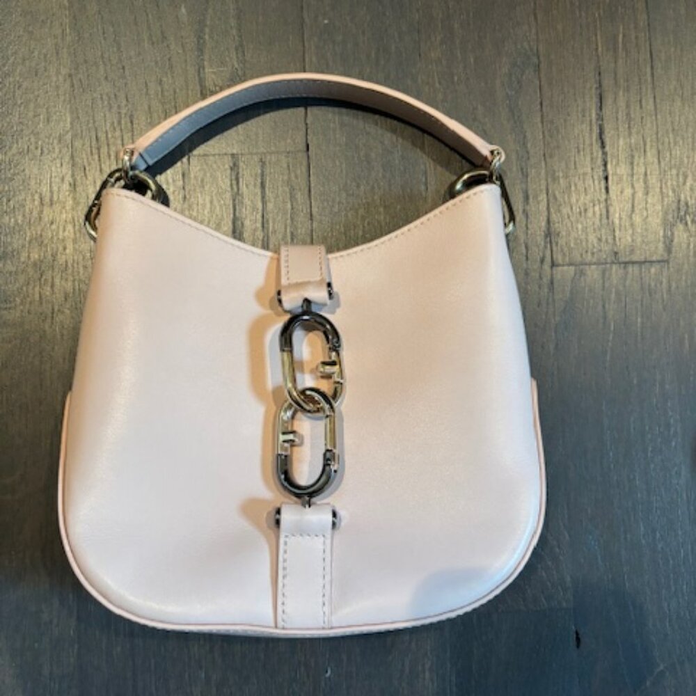 Furla FF Logo Leather Handbag (includes strap) - Soft Pink